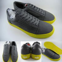 Sepatu Kets Vans Old Skool Pop Lite Grey Sole Yellow Abu Kuning
