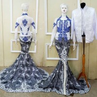 Ready Sepasang Kebaya Pengantin Ekor Duyung Modern
