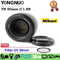 Lensa Yongnuo YN 50mm F18 N Lens For Nikon Free Filter UV