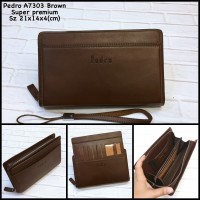 dompet pria pedro A7303 brown replica tas pria clutch pria handbag
