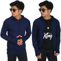 JAKET KNIT HOODIE FINGERLESS/NAVY/FASHION PRIA