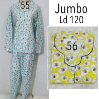 Jual Piyama Baju Tidur Dewasa Wanita Jumbo Lengan Panjang Katun