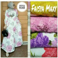 MENARIK Gamis motif bunga Dress hijab murah Pakaian wanita Faisya Max