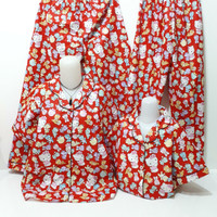 baju piyama tidur couple ibu dan anak helo kitty merah