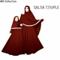 BAJU BUSANA MUSLIM GAMIS SALSA COUPLE DUSTY IBU DAN ANAK PLUS HIJAB