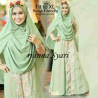 Riana Syari Gamis Choco Green Spandek Jersey