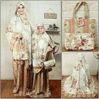 mukena motif katun bali adem couple ibu dan anak + tas