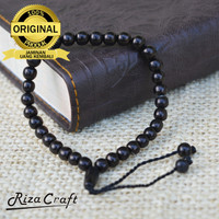 Gelang Tasbih Kayu Kokka Kaukah Asli Turki Bulat Hitam 33 Butir