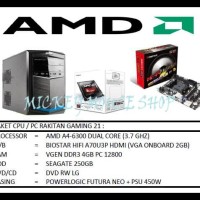 (Turun Harga!!) Paket Cpu / Pc Rakitan Gaming 21 /Amd A4-6300(3.7