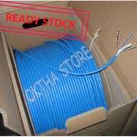 Kabel LAN AMP Commscope Blue Cat 6 1 roll Kabel LAN UTP AMP Cat6 Biru