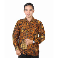 Jual Kemeja Batik Pria Lengan Panjang Sogan Ukel Murah