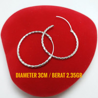 ANTING BULAT PERAK 925 LAPIS EMAS PUTIH/ANTING ANTING SILVER 925/GIPSY