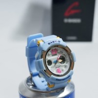 JAM TANGAN BABY-G REMAJA CEWEK CASIO BGA SOFT BIRU MUDA REAL PICTURE