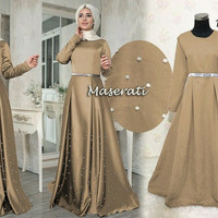 Jual MAXI DRESS PESTA GAMIS CANTIK MASERATI COKSU BAJU HIJABERS MURAH Murah