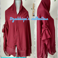 Jilbab instant serut lebar bahan sifon pad antem/ khimar syari