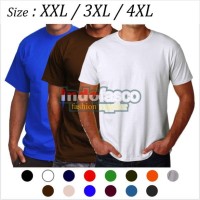 Jual 3XL / 4XL (XXXL) - Baju kaos oblong polos cowok cewek jumbo big size Murah