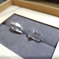 cincin wedding emas putih 18k AuAg + platinum
