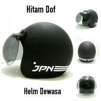 Helm Dewasa JPN Arc Hitam Doff+Kaca Bogo Original
