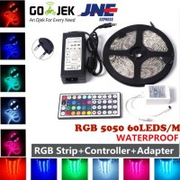 Jual 5M RGB LED STRIP 5050 + ADAPTOR 12V (lampu led) Murah