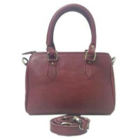 jinggajogja TAS WANITA SPEEDY POLOSAN MAROON KULIT SAPI PULL UP (OLD)