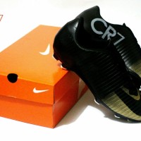 SEPATU BOLA NIKE MERCURIAL CR7 HITAM LIST GOLD TERBARU