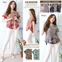 Jual Baju Atasan Wanita - Blouse Batik Modern - Atasan Batik Moderen Murah