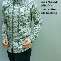 KEMEJA BATIK DISTRO FASHION PRIA LENGAN PANJANG SN111 BERKUALITAS OB