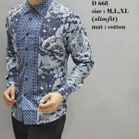 KEMEJA BATIK GROSIRAN PRIA SLIMFIT PESTA KELUARGA OK4 MURAH DISCOUNT