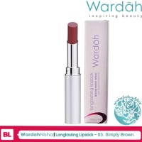 Wardah Long Lasting Lipstick 03 Simply Brown