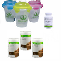 Shake Herbalife/TOSERASERA Herbalifee--( 3 COKLAT+1 FIBER+1 GELAS )