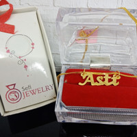 Kalung Emas Asli Nama Emas Tengahan Free Custom /Kado Istri /Kado Unik