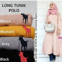 slit hem tunik shirt baju kemeja panjang long tunic wanita muslim