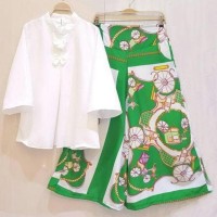 Jual Baju Setelan Celana Kulot Motif Batik Busana Fashion Muslim