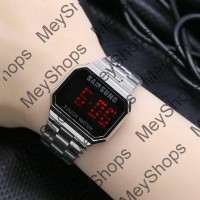 jam tangan samsung pria led rantai / jtr 1180 silver