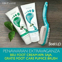 Jual FEET UP COMFORT ANTI PERSPIRANT FOOT CREAM FREE PUMICE BRUSH-Oriflame Murah