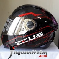 ZEUS Helm ZS811 AL12 Pattern ZS 811 Import ZS 811 Silver Visor Baru