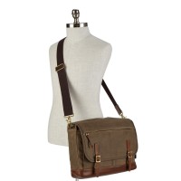 Tas fossil defender messenger brown waxed canvas original