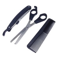 Gunting Rambut 3 in 1 Gunting Sasak Gunting Cukur Pisau Cukur Spike