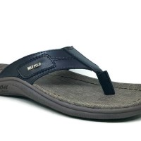 Sendal / Sandal Jepit Kulit Pria MAX POLO - SVR 03 Black / Hitam