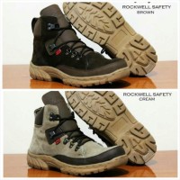 jual Sepatu gunung kickers boots Safety besi hitam coklat