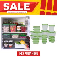 Jual IKEA PRUTA Tempat Kontainer Makanan isi 17pc, Hijau Murah