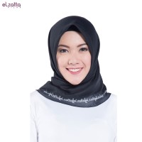 Jual Kerudung Elzatta Hijab Instan E006 Hitam Navy Putih Murah