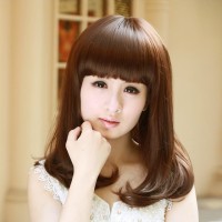 3391 - Wig Rambut Palsu Sedang Murah Wanita Bagus (Light Brown)