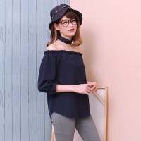 CHAMELE - 1955 BAJU SABRINA CHOKER TOP BLOUSE GOOD QUALITY