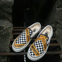 OFF WHITE X Vans Slip On Premium Original / Sepatu Sneakers Kets