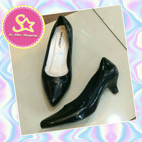 HIGH HEEL HEELS 5CM 5 CM HITAM BLACK SEPATU WANITA KERJA FORMAL KANTOR