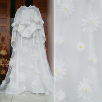 Set gamis gaun pesta satin maksmara lux mix brokat organza 3d matahari