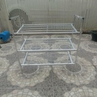 Promo Rak Sepatu Alumunium / Almini / Aluminium Susun 3 Minimalis