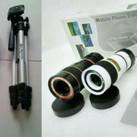 Jual Paket Lensa Telezoom Tripod 1 Meter Tele Zoom 8x For HP Smartphone Murah