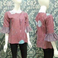 Jual PROMO ATASAN BLOUSE BATIK SALUR BOLA PAKAIAN WANITA TML01 Murah